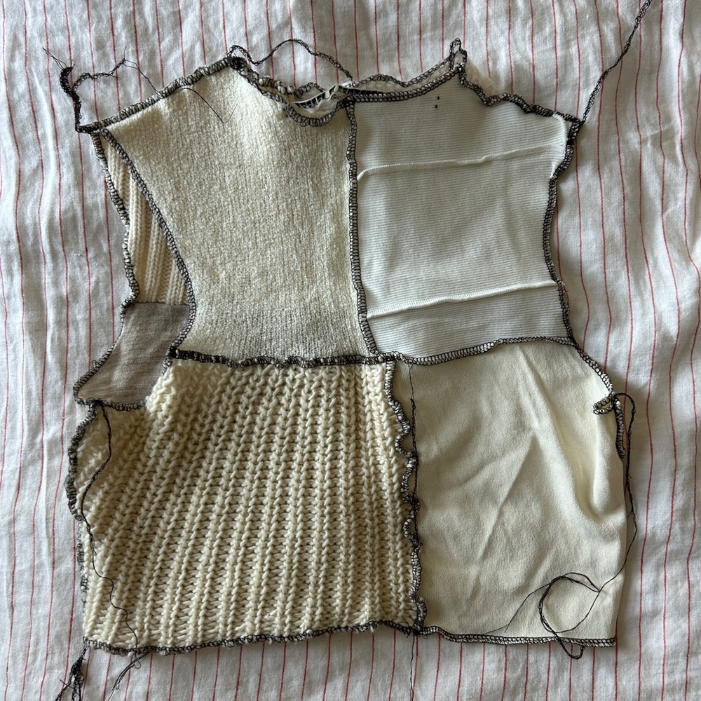 is.egan custom contrast mixed panel handmade top - Picture 2 of 3